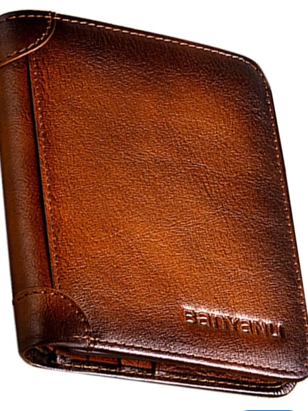 SENYIDUCAN BanYaNu RFID Trifold Wallet for Men - Mens Genuine Leather Wallet